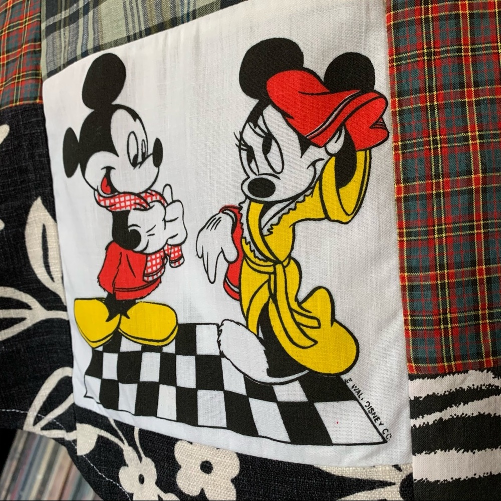 Mickey Mouse Plaid Wrap Patchwork Disneyland 80s - image 6